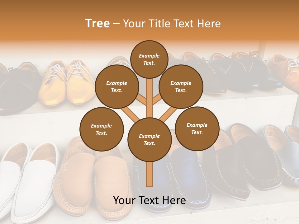 A Row Of Shoes Sitting On Top Of A White Shelf PowerPoint Template