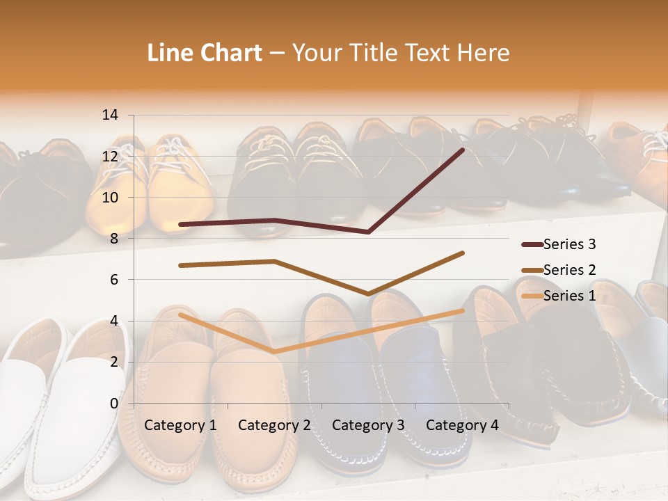 A Row Of Shoes Sitting On Top Of A White Shelf PowerPoint Template