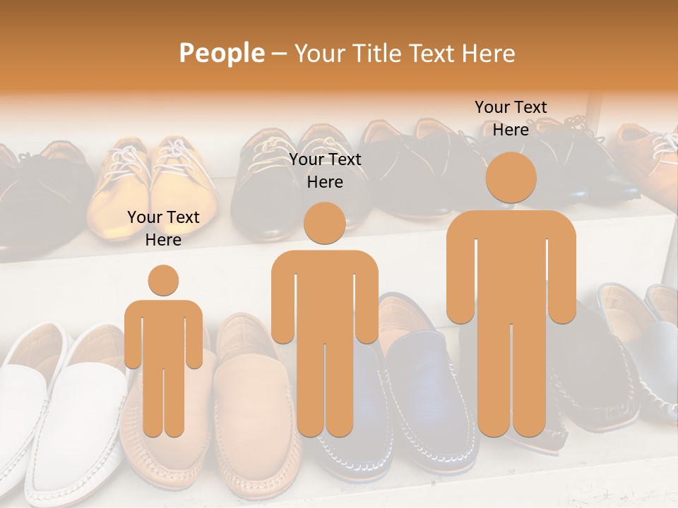 A Row Of Shoes Sitting On Top Of A White Shelf PowerPoint Template