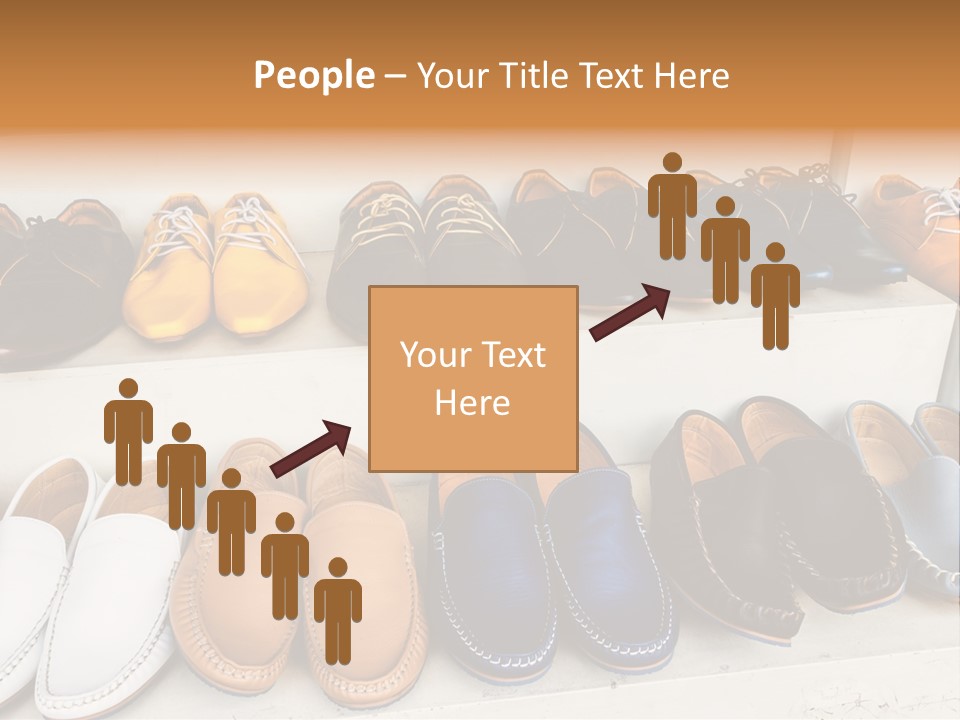 A Row Of Shoes Sitting On Top Of A White Shelf PowerPoint Template
