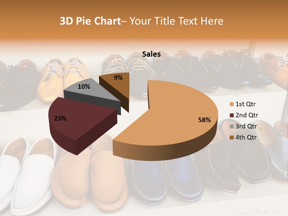 A Row Of Shoes Sitting On Top Of A White Shelf PowerPoint Template