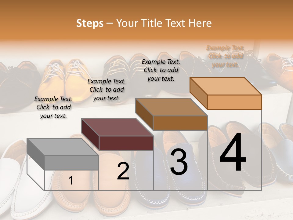 A Row Of Shoes Sitting On Top Of A White Shelf PowerPoint Template