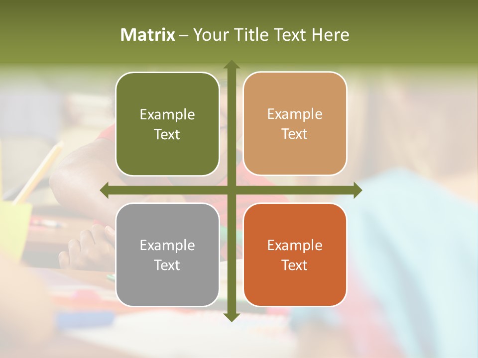 A Young Girl Smiles As She Sits At A Desk PowerPoint Template