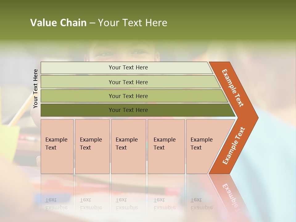 A Young Girl Smiles As She Sits At A Desk PowerPoint Template