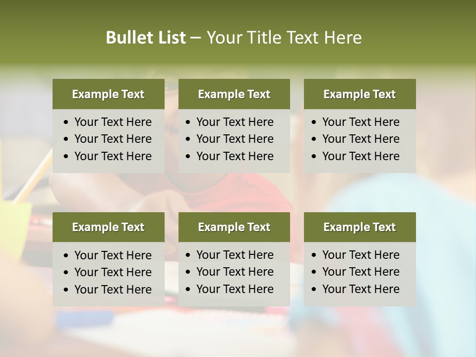 A Young Girl Smiles As She Sits At A Desk PowerPoint Template