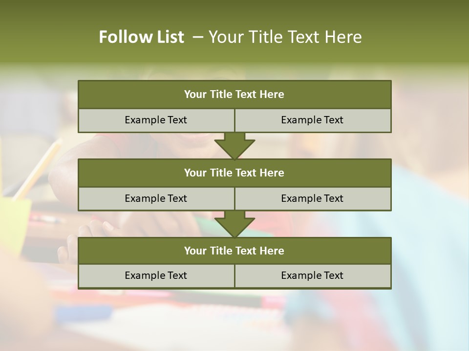 A Young Girl Smiles As She Sits At A Desk PowerPoint Template