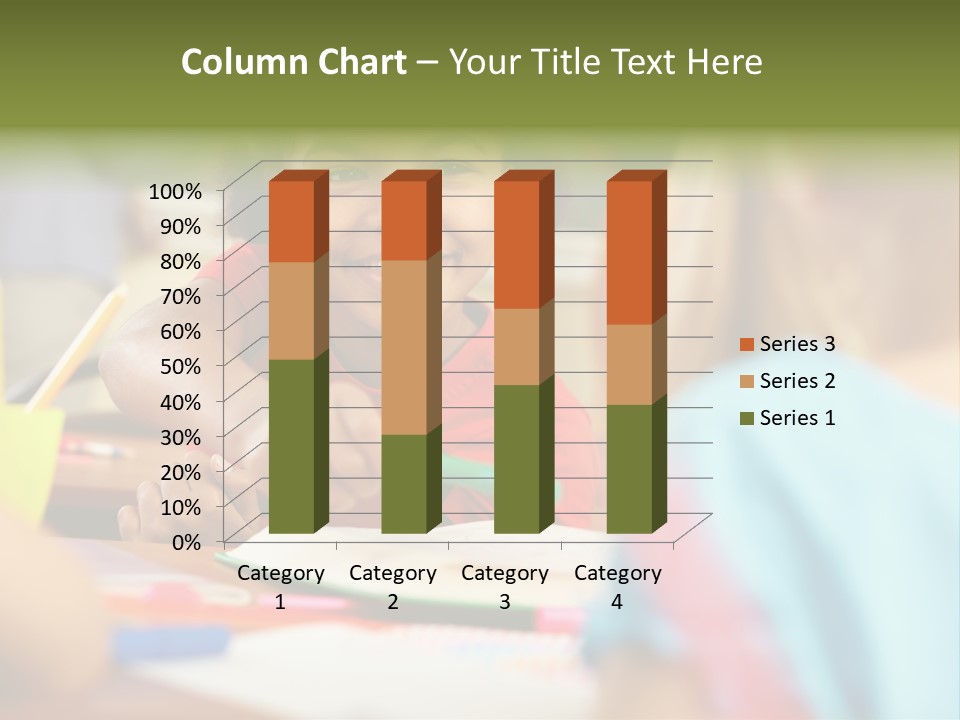 A Young Girl Smiles As She Sits At A Desk PowerPoint Template