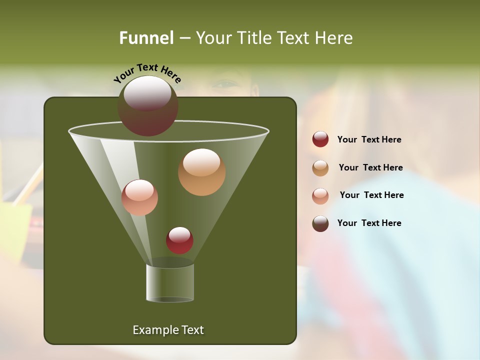 A Young Girl Smiles As She Sits At A Desk PowerPoint Template