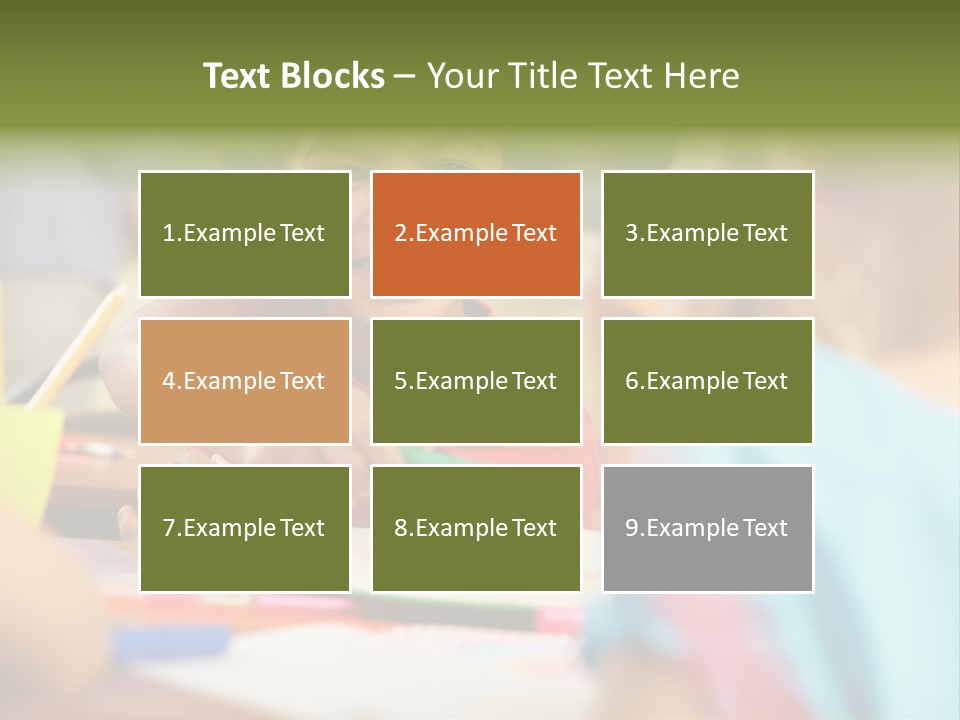 A Young Girl Smiles As She Sits At A Desk PowerPoint Template