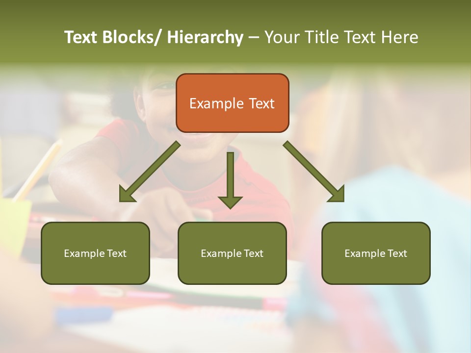 A Young Girl Smiles As She Sits At A Desk PowerPoint Template