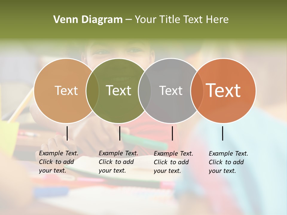A Young Girl Smiles As She Sits At A Desk PowerPoint Template