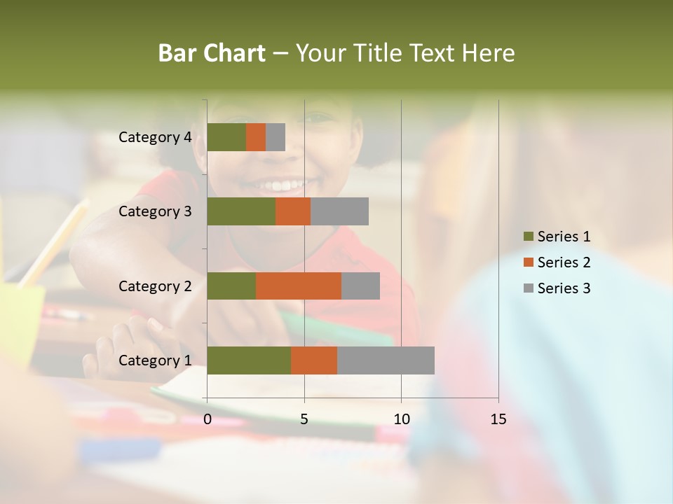 A Young Girl Smiles As She Sits At A Desk PowerPoint Template