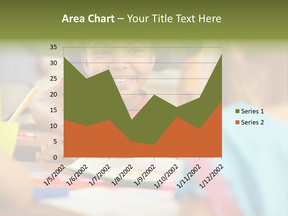 A Young Girl Smiles As She Sits At A Desk PowerPoint Template