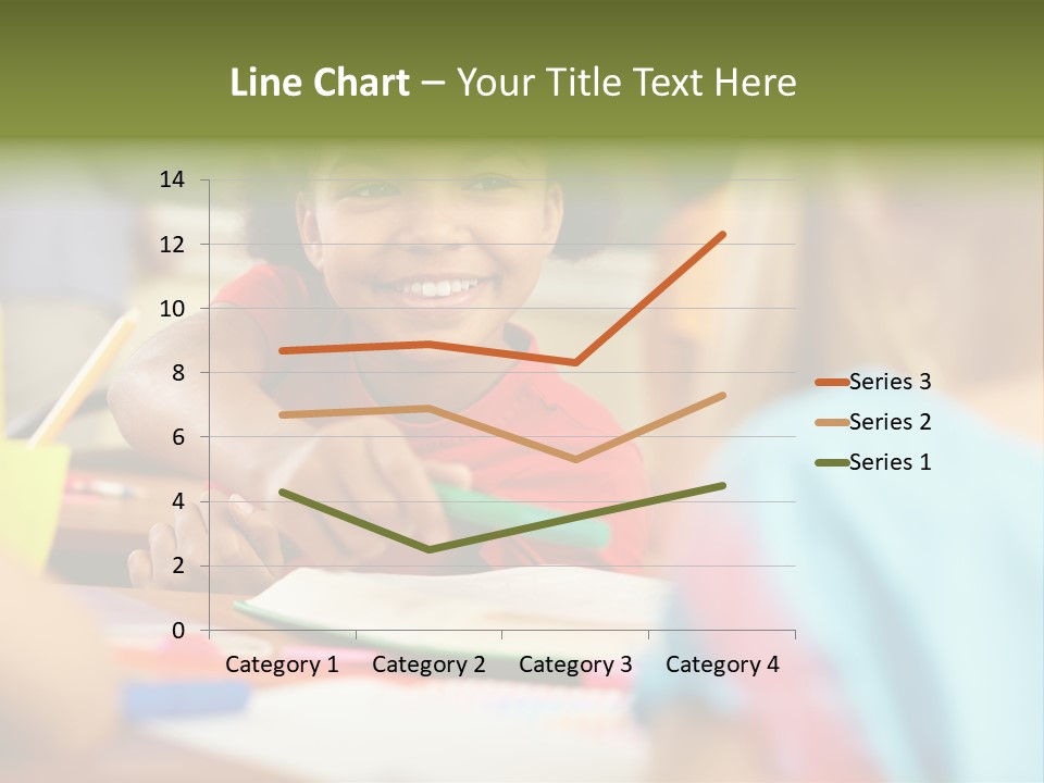 A Young Girl Smiles As She Sits At A Desk PowerPoint Template