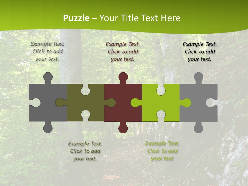 A Path In The Woods With A Green Background PowerPoint Template