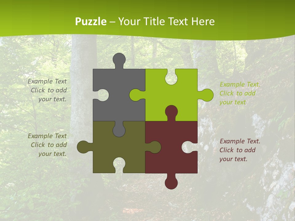 A Path In The Woods With A Green Background PowerPoint Template