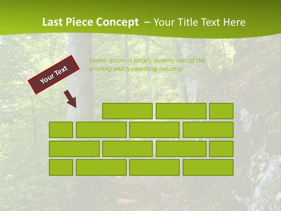 A Path In The Woods With A Green Background PowerPoint Template