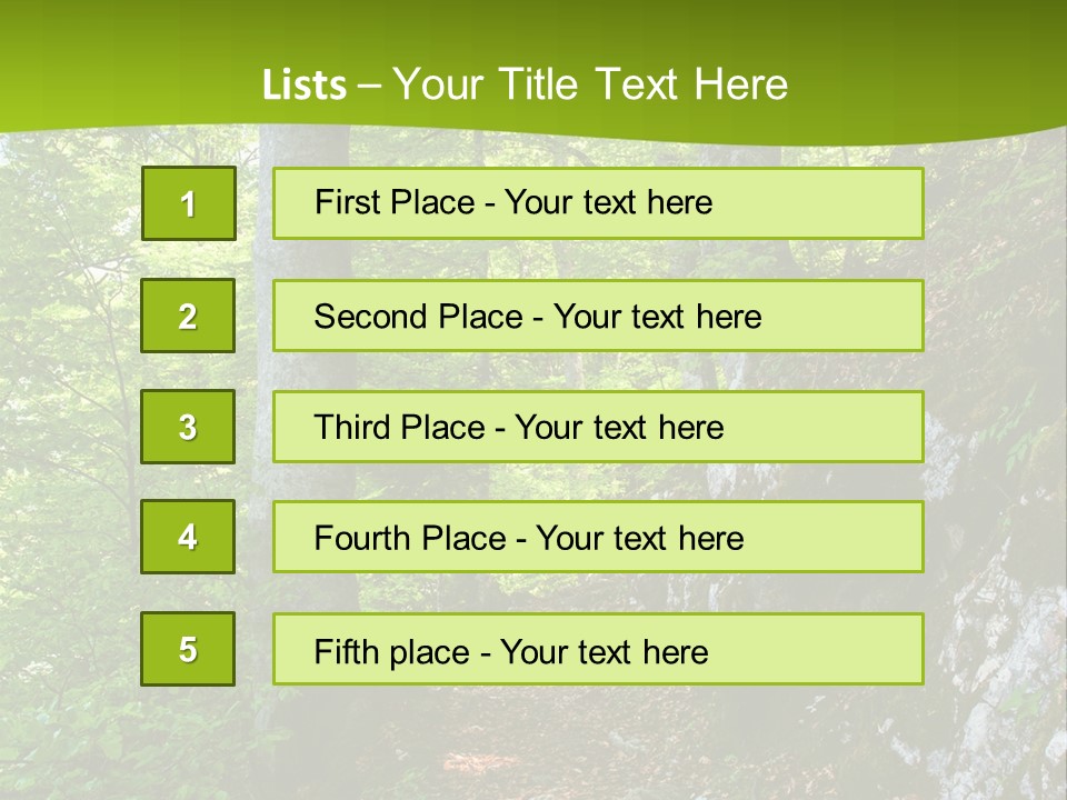 A Path In The Woods With A Green Background PowerPoint Template
