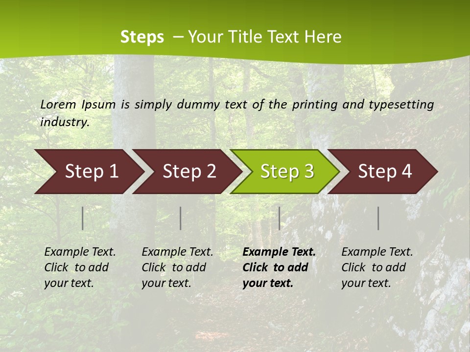 A Path In The Woods With A Green Background PowerPoint Template