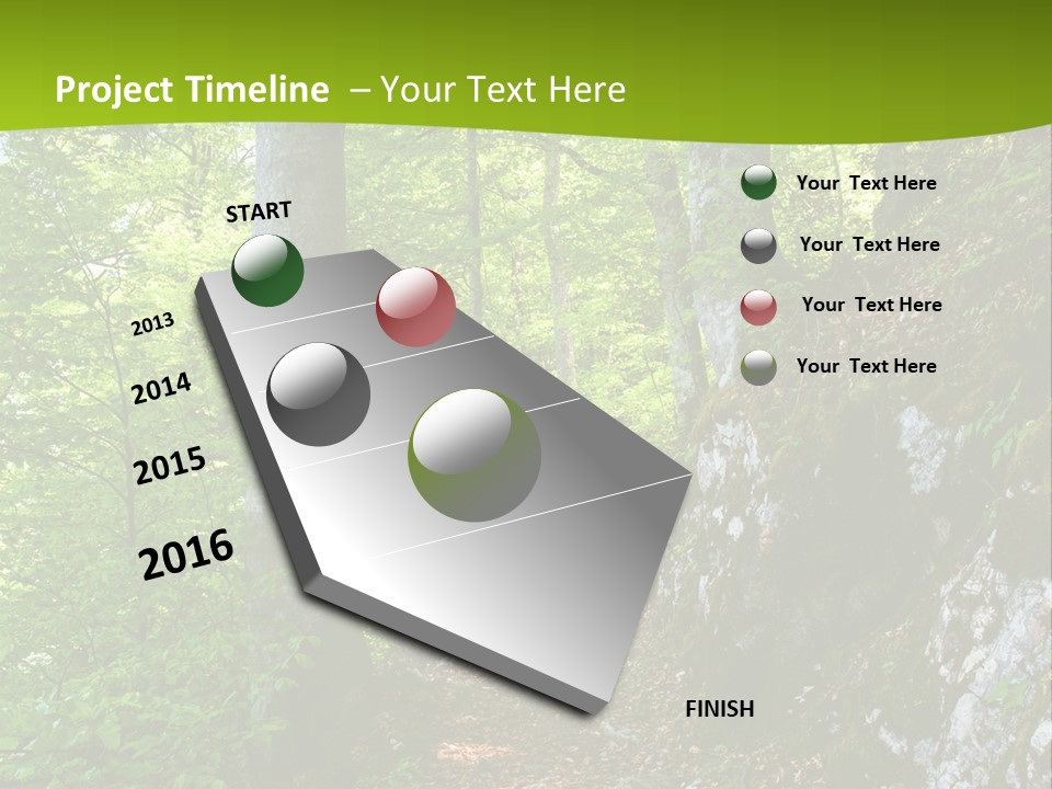 A Path In The Woods With A Green Background PowerPoint Template