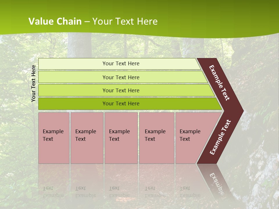A Path In The Woods With A Green Background PowerPoint Template