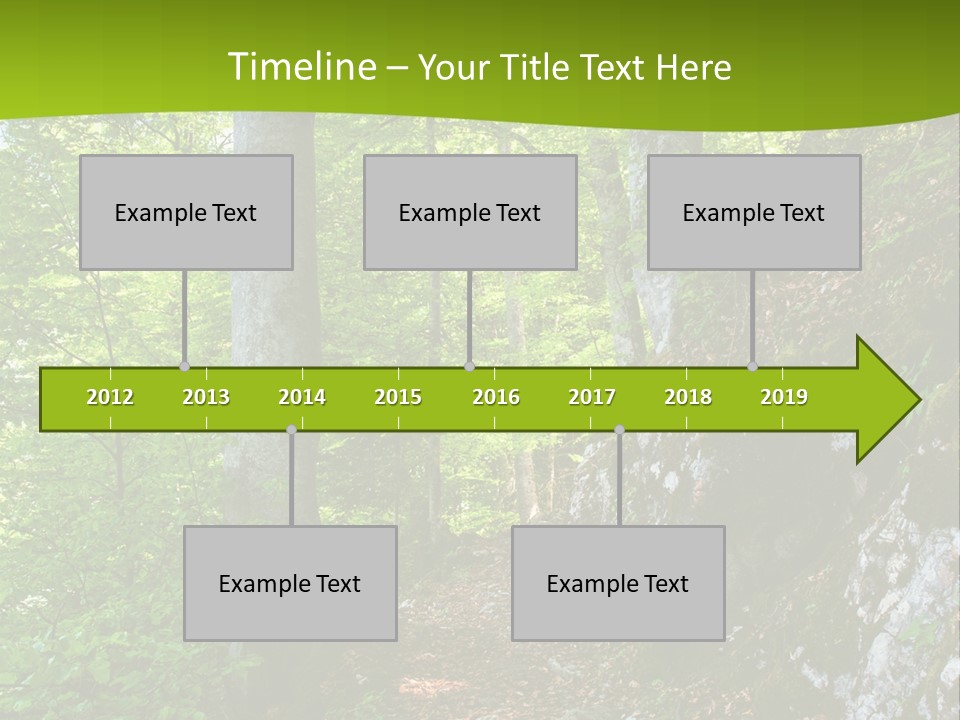A Path In The Woods With A Green Background PowerPoint Template