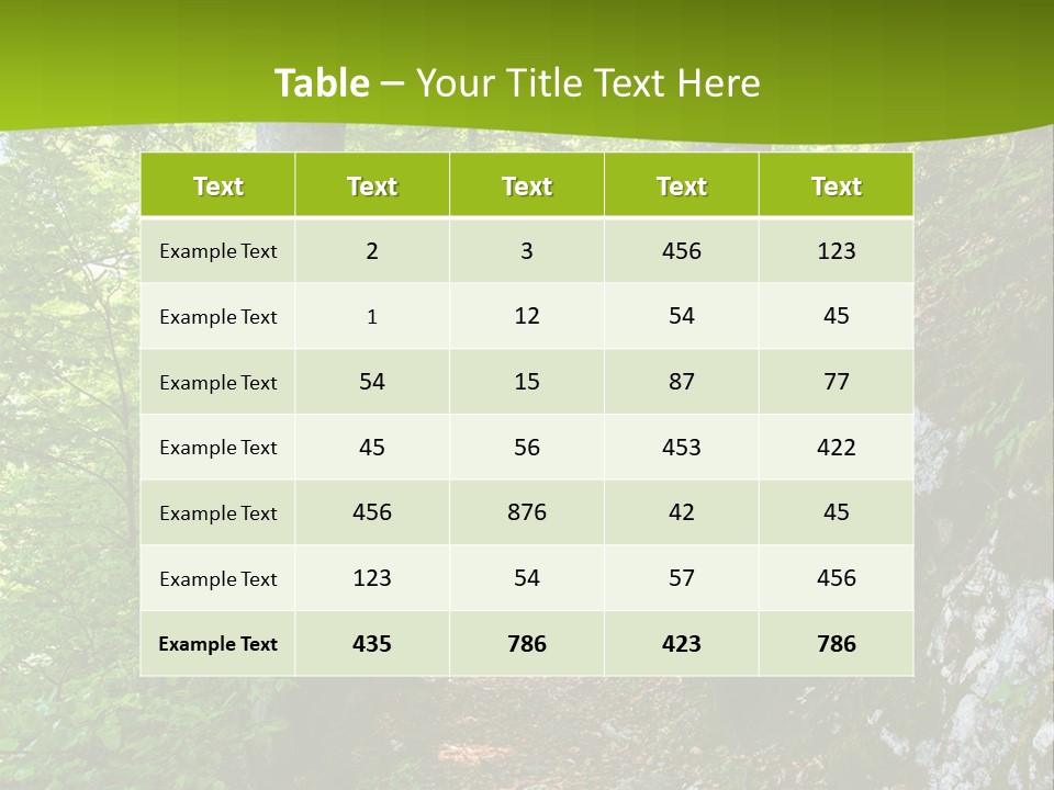 A Path In The Woods With A Green Background PowerPoint Template