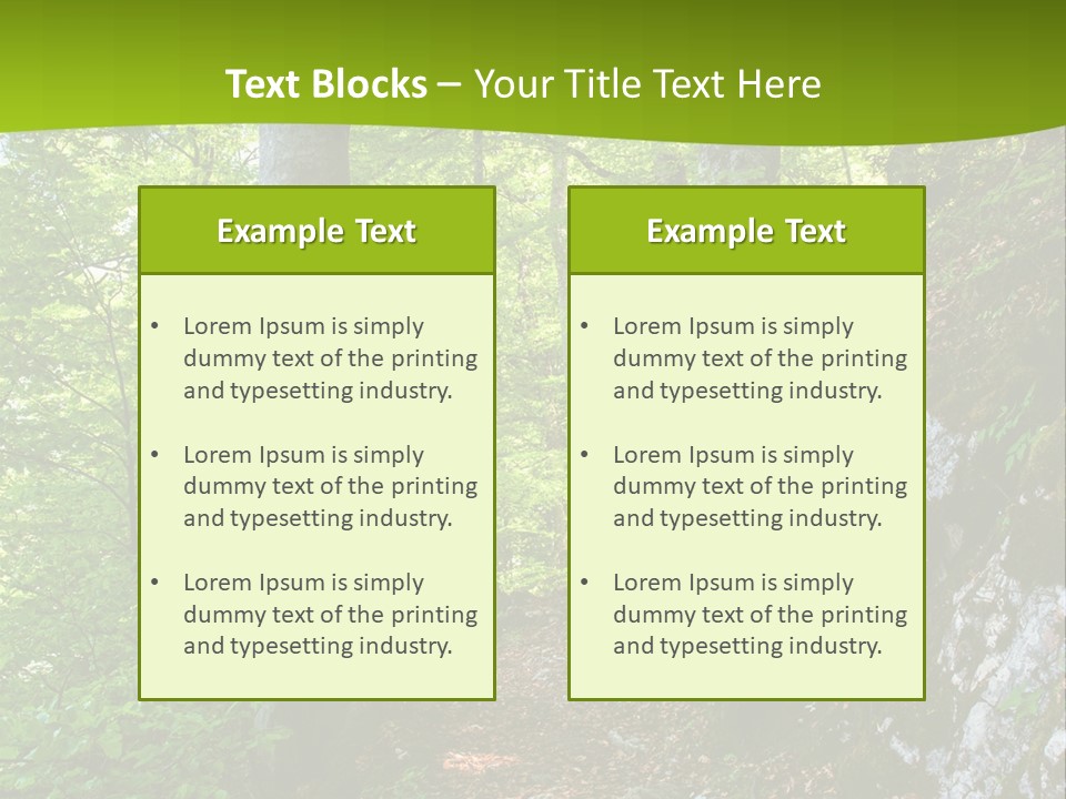 A Path In The Woods With A Green Background PowerPoint Template