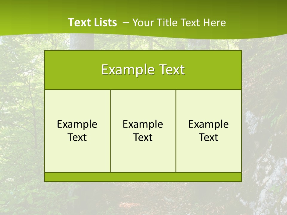 A Path In The Woods With A Green Background PowerPoint Template