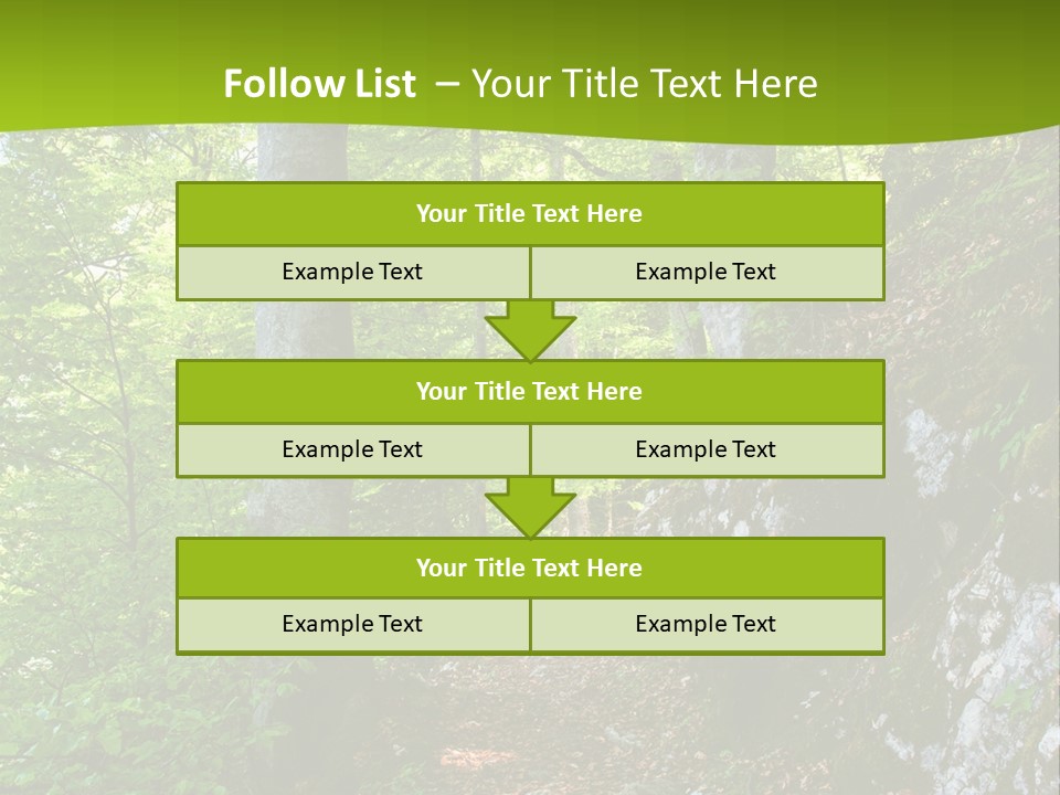 A Path In The Woods With A Green Background PowerPoint Template