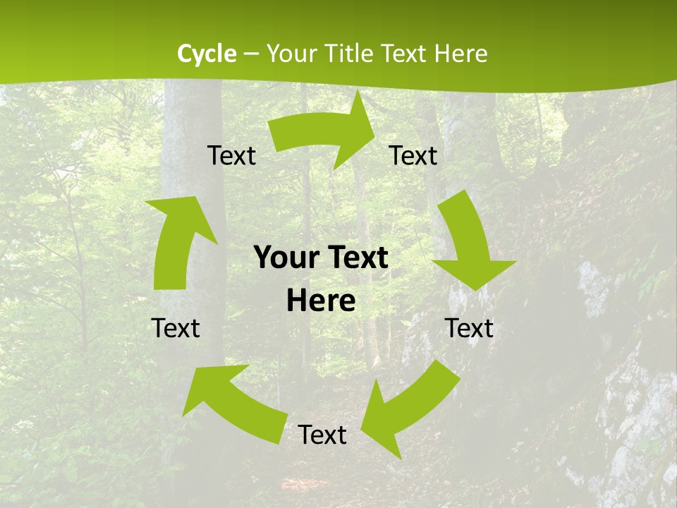 A Path In The Woods With A Green Background PowerPoint Template