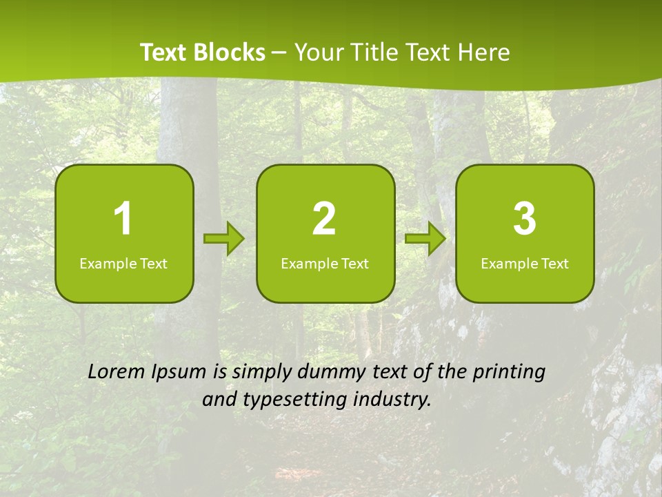 A Path In The Woods With A Green Background PowerPoint Template