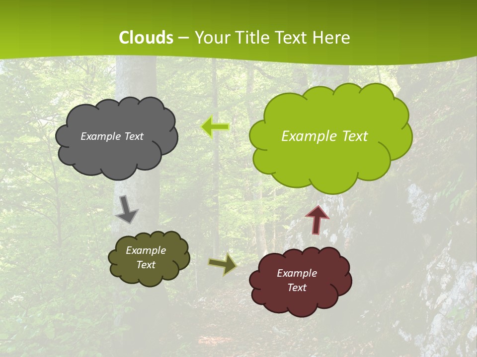 A Path In The Woods With A Green Background PowerPoint Template
