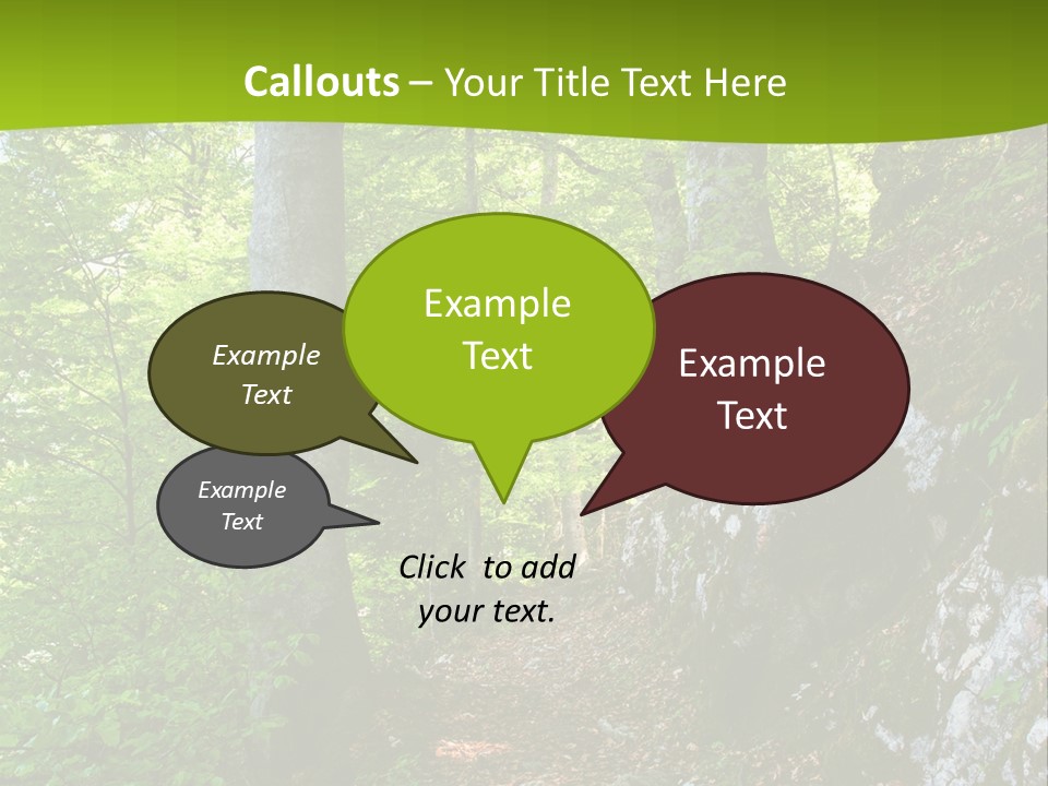 A Path In The Woods With A Green Background PowerPoint Template