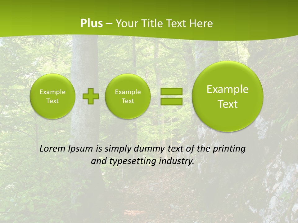 A Path In The Woods With A Green Background PowerPoint Template