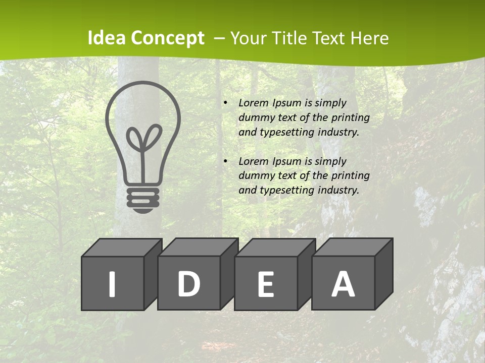 A Path In The Woods With A Green Background PowerPoint Template