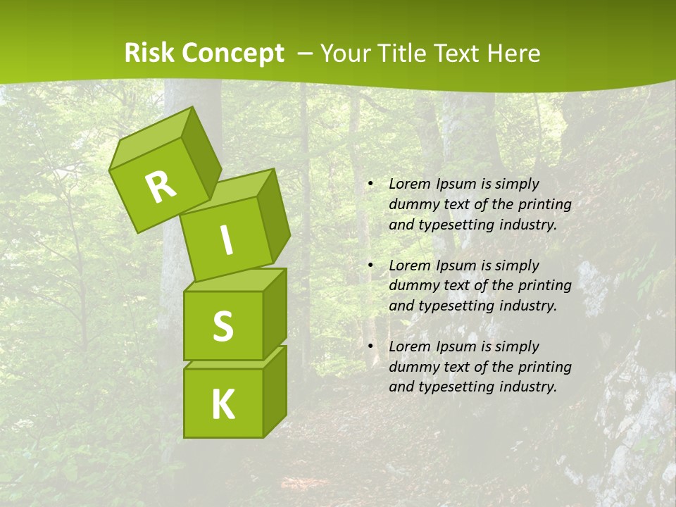 A Path In The Woods With A Green Background PowerPoint Template