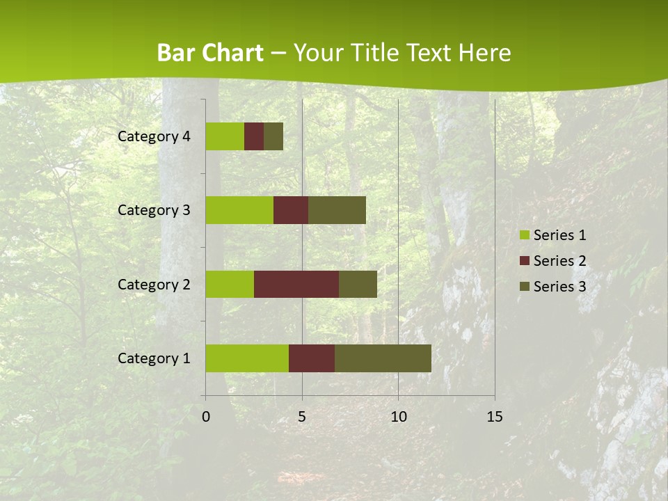 A Path In The Woods With A Green Background PowerPoint Template