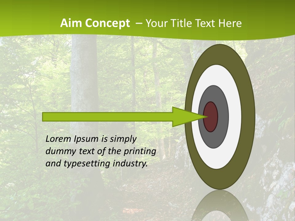 A Path In The Woods With A Green Background PowerPoint Template