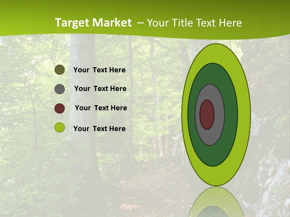 A Path In The Woods With A Green Background PowerPoint Template