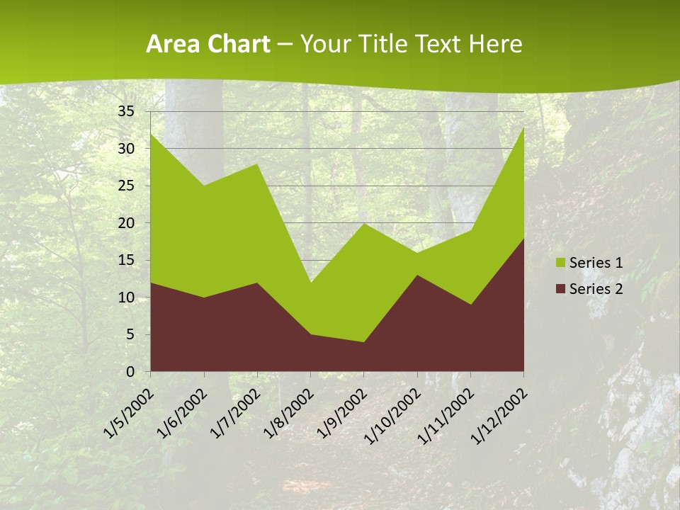 A Path In The Woods With A Green Background PowerPoint Template