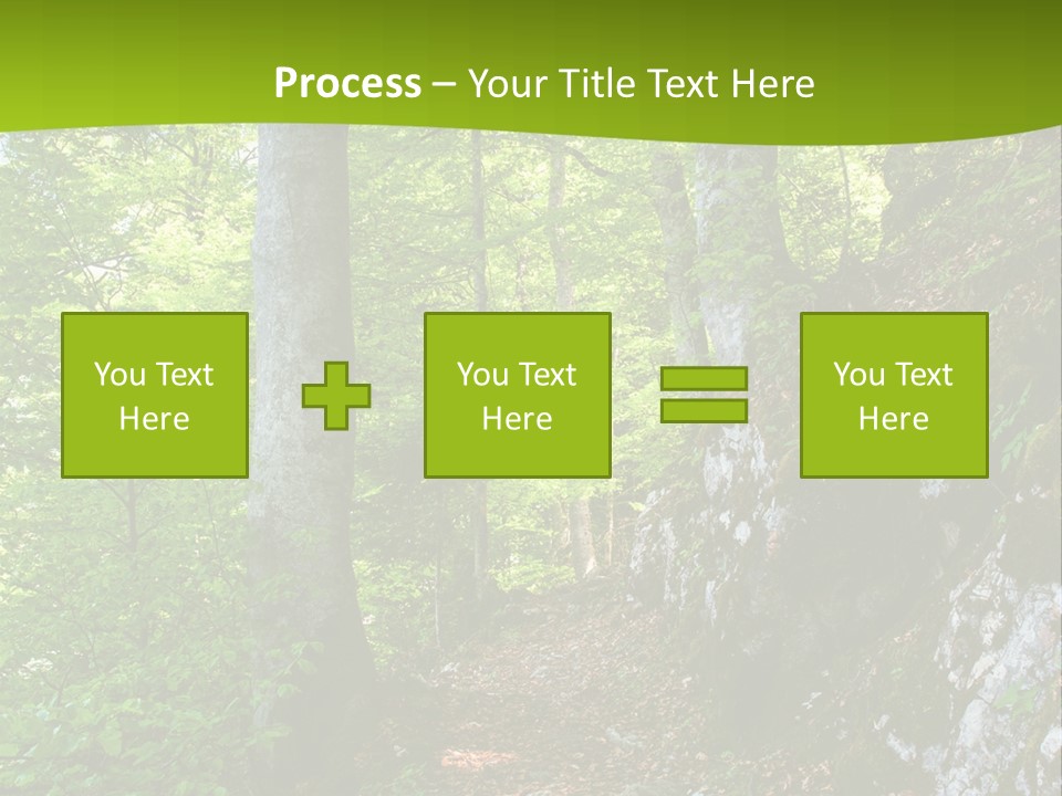 A Path In The Woods With A Green Background PowerPoint Template