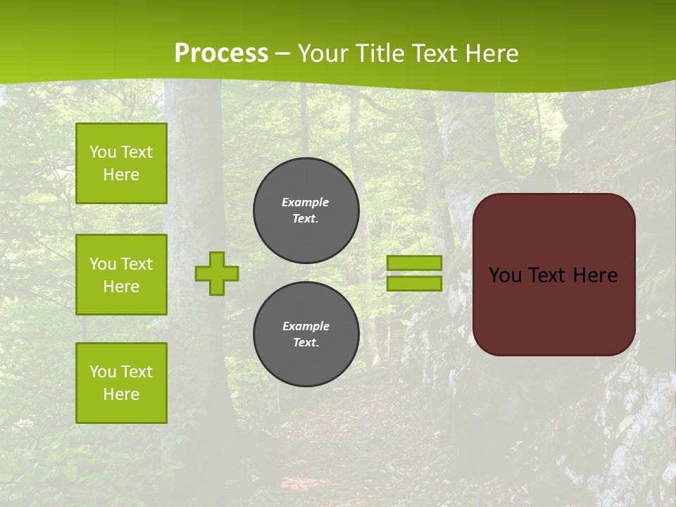 A Path In The Woods With A Green Background PowerPoint Template