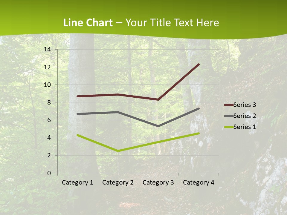 A Path In The Woods With A Green Background PowerPoint Template