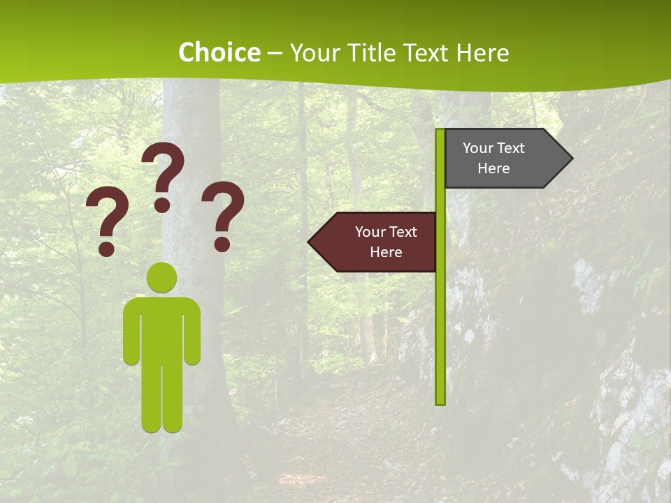 A Path In The Woods With A Green Background PowerPoint Template