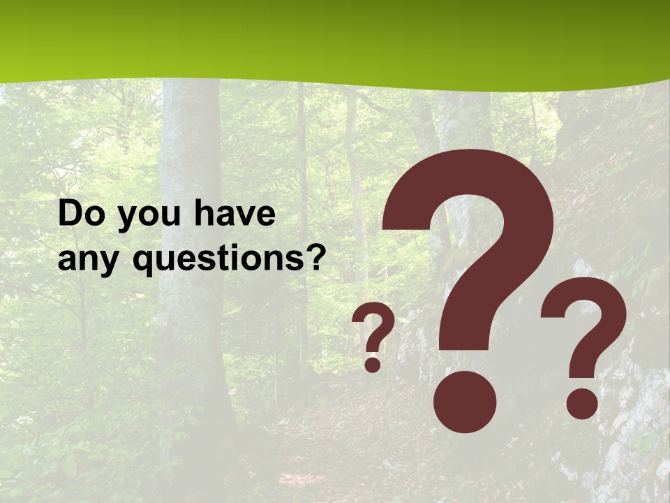 A Path In The Woods With A Green Background PowerPoint Template