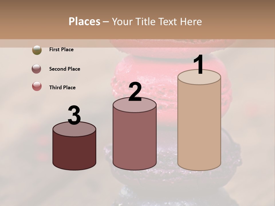 A Stack Of Colorful Macaroons Sitting On Top Of Each Other PowerPoint Template