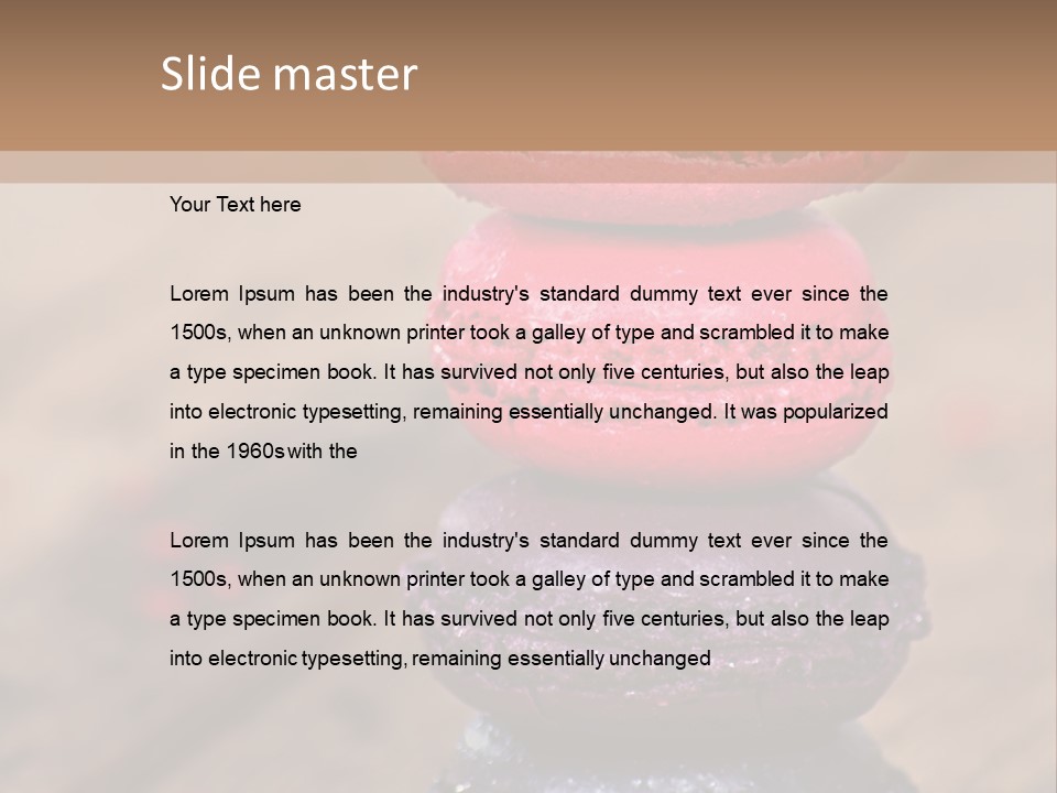 A Stack Of Colorful Macaroons Sitting On Top Of Each Other PowerPoint Template