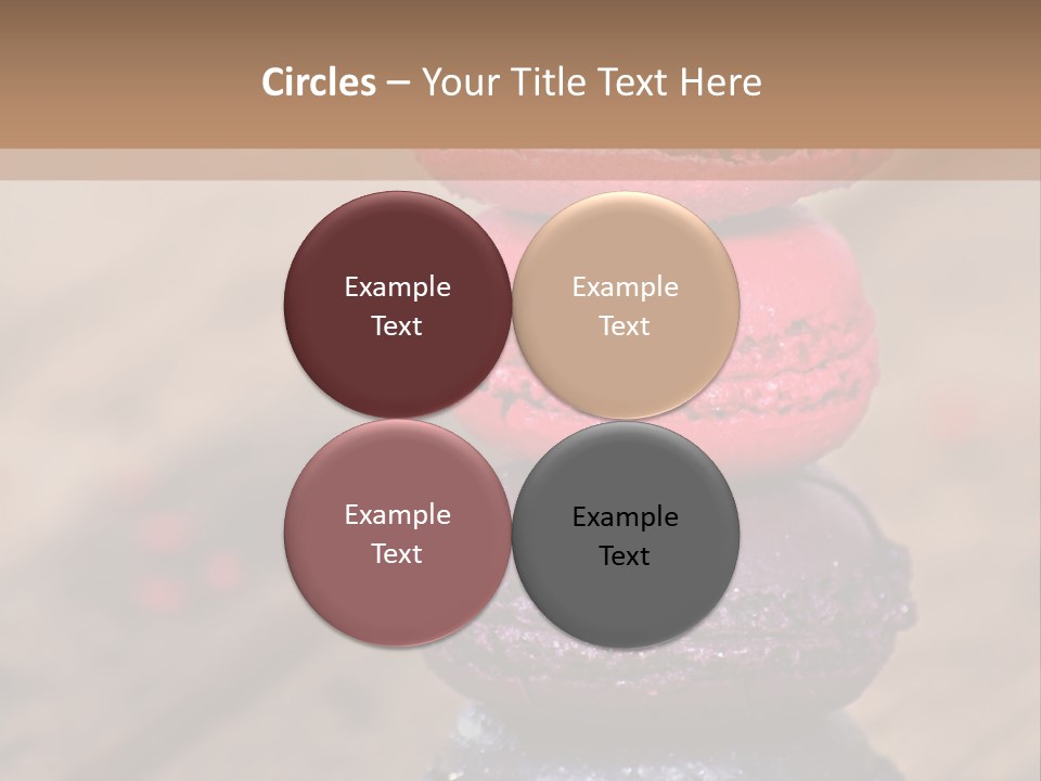 A Stack Of Colorful Macaroons Sitting On Top Of Each Other PowerPoint Template
