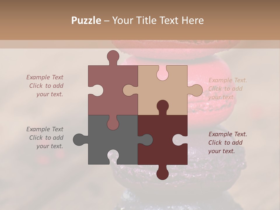 A Stack Of Colorful Macaroons Sitting On Top Of Each Other PowerPoint Template